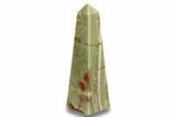 Polished Green Banded Calcite Obelisk - Pakistan #266209-1